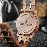 Bobo Bird Real Brown Leaf Watch with Minimalist Display